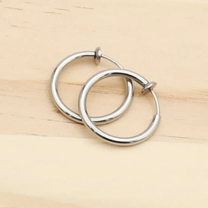 1 Pair Punk Stealth Clip On Earrings | No Hole Ear Cuff and Helix Ring Set