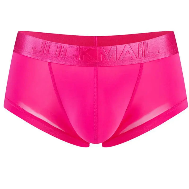 Jockmail Mens Panties Sexy Boxer Translucent Seamless Hombre Ice Silk Calcinhas New Brazilian Underwear Funny Lenceria De Hombre
