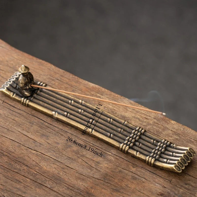 Creative Incense Holder Boat | Old Men Fishing Japanese Style Incense Stick Burner