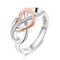 925 Sterling Silver Rose Gold Plated Infinity Heart Ring | Eternal Love Jewelry Gift for Mom