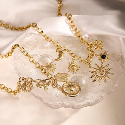 NEWBUY 2025 Fashion Gold Color Stainless Steel Jewelry Non-Fading Bohemian Style Choker Necklaces For Women Summer Accessories