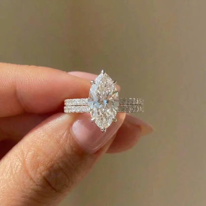 925 Sterling Silver Fashion Classic Marquise Zircon Ring For Women Engagement Wedding Luxury High Quality Fine Jewelry Hot Sales