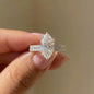 925 Sterling Silver Fashion Classic Marquise Zircon Ring For Women Engagement Wedding Luxury High Quality Fine Jewelry Hot Sales