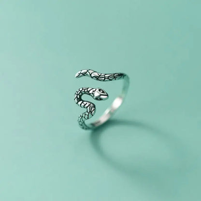 925 Sterling Silver Snake Adjustable Rings For Women Engagement Wedding Jewelry Gift Female   Jewellery