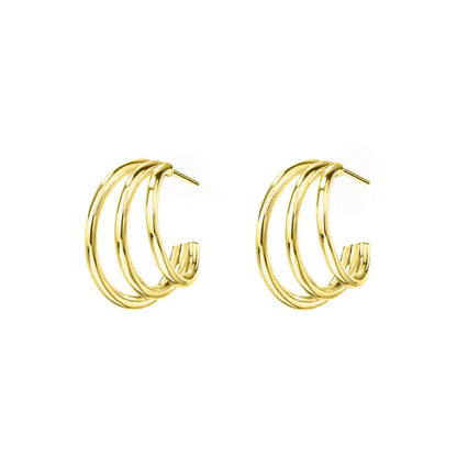 European New Cross Sunflower Gold Color Stud Earrings, Fit Women's Festival Exquisite Charm Jewelry Gifts  925 Silver