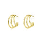 European New Cross Sunflower Gold Color Stud Earrings, Fit Women's Festival Exquisite Charm Jewelry Gifts  925 Silver