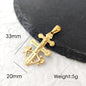 Caravaca De La Cruz Crucifix Pendant Christian Angels and Christ in Relief Stainless Steel Caravaca Cross Charms DIY Accessories