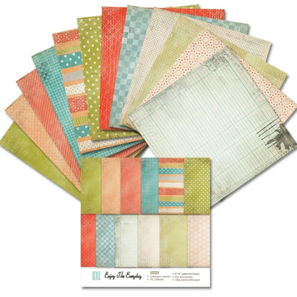 24 Sheets Craft Paper Pads for Scrapbooking and Card Making | Mixed Pattern Background Paper