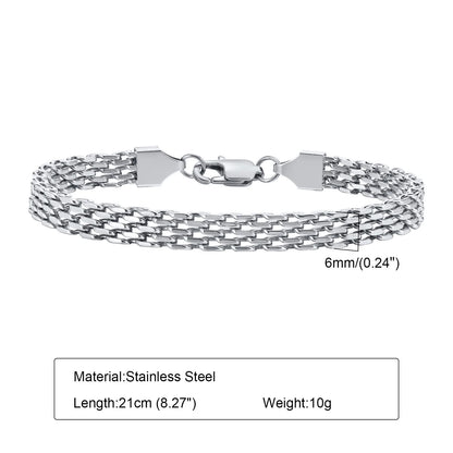 Stainless Steel Mesh Link Chain Bracelet | Unisex Italian Chain Jewelry Gift