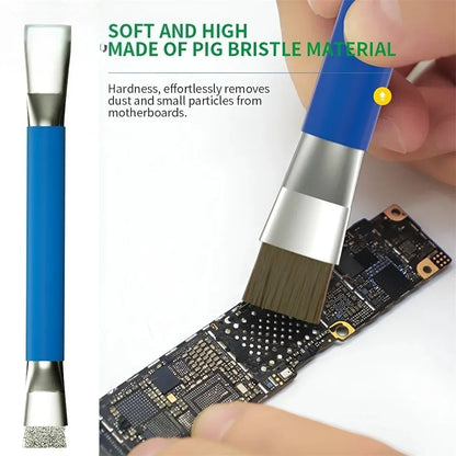 Safe Double-Ended Brush | Anti-Static Circuit Board Cleaning Tool