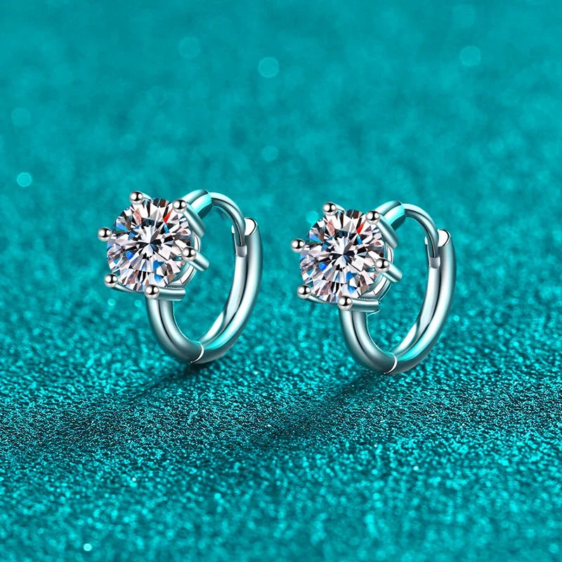 NeeTim 0.5ct 1ct Moissanite Earrings 925 Sterling Silver Lab Diamond Sparkling Party Wedding Studs Earring Designer for Women