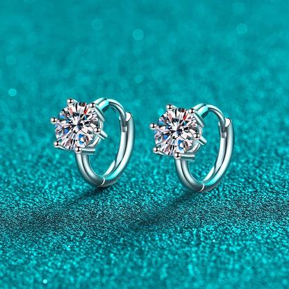 NeeTim 0.5ct 1ct Moissanite Earrings 925 Sterling Silver Lab Diamond Sparkling Party Wedding Studs Earring Designer for Women