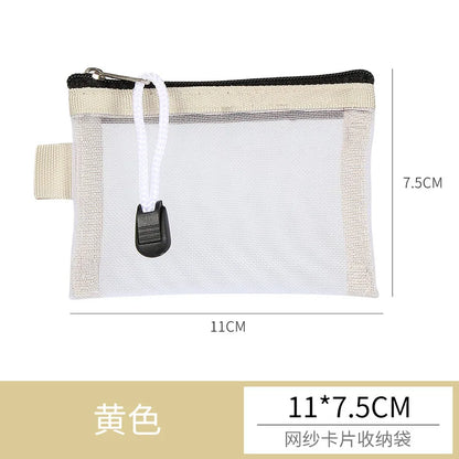 Mini Mesh Zipper Card Pouch | Transparent ID and Credit Card Storage Bag