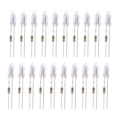 20PCS Neon Indicator Lamps With Resistors for 220V AC Mains | Red Glow Lamp