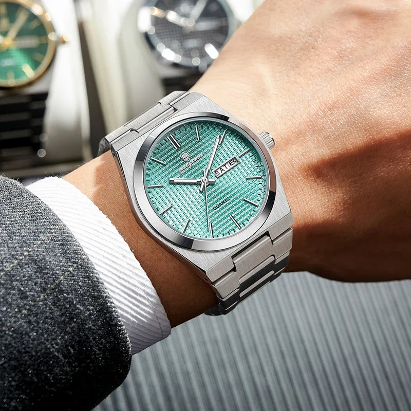 PAAZOMU Original Luxury Men Clock Fashion Luminous Waterproof Chronograph Date Watch For Man Leather Quartz Men's Watches Reloj