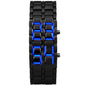 Men's Digital Lava LED Watch | Full Metal Sport Watch with Red Blue Display