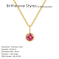 Birthstone Necklace for Woman Stainless Steel 12 Constellation DIY Colourful Zirconia Pendat Birthday Gift Jewelry Wholesale