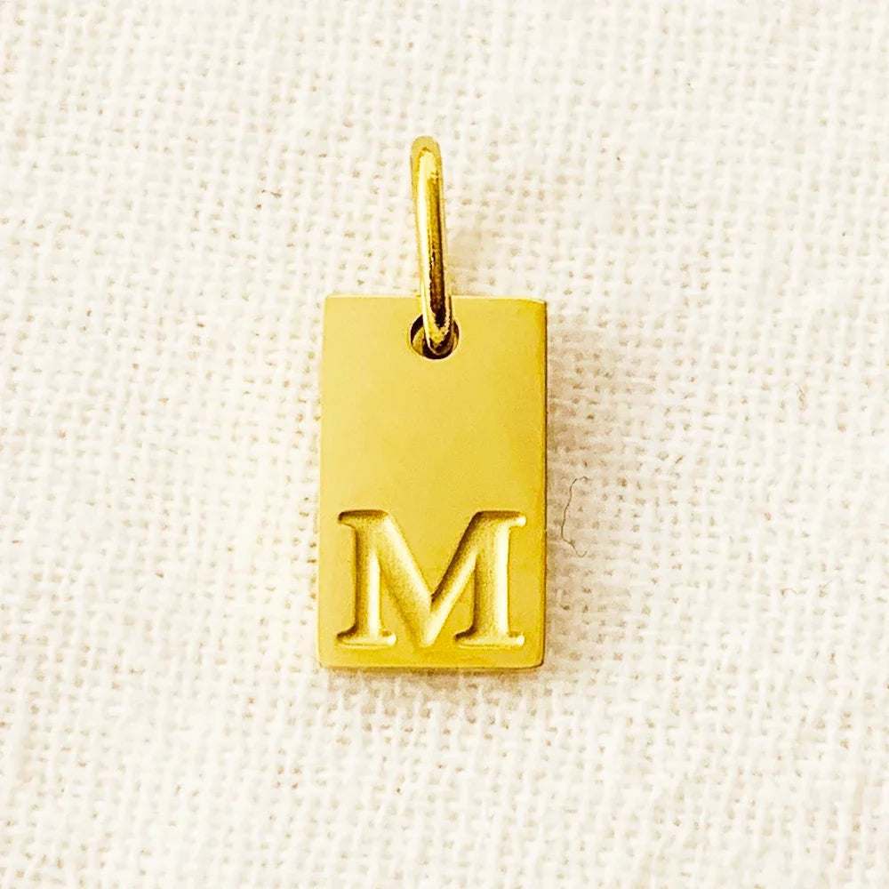 SUNIBI Alphabet Charm Pendant for Necklaces Stainless Steel Jewelry DIY Engraved Lettering Accessories Women's Fashion Jewelry