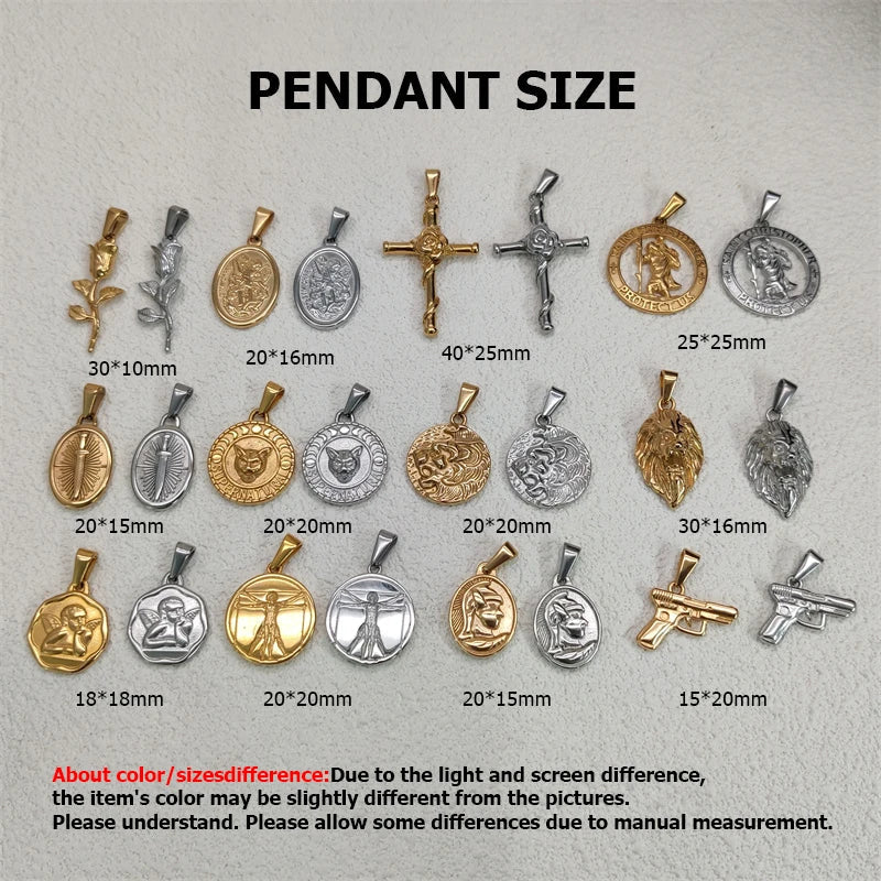 Fashion Punk 18K Gold PVD Plated Jewelry Sword Pendant Necklace Charms Necklace For Men Women Trendy Link Chain Jewelry