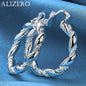 ALIZERO 925 Sterling Silver Earrings Simple Round Circle Hoop Earrings For Woman Fashion Wedding Engagement Charm Jewelry Gifts