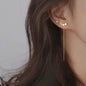 Ventfille 925 Sterling Silver Star Drop Earrings for Women | Simple Tassel Chain Office Jewelry