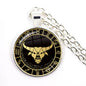 12 Constellation Zodiac Pendant Necklace | Antique Bronze Glass Dome Jewelry