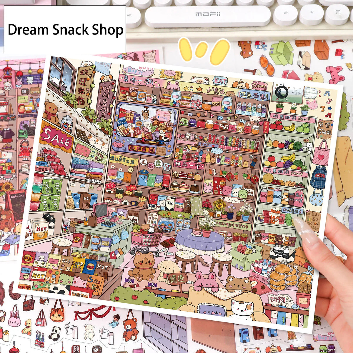 Vintage Grocery Store Stickers | 3D Miniature Collage Decals for DIY Crafts