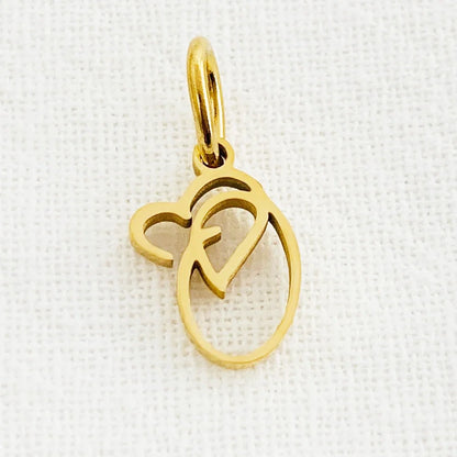 SUNIBI Heart Art Initial Alphabet Pendant DIY Name Customized Birthday Gift Stainless Steel Women Fashion Jewelry A-Z Wholesale