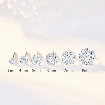 Crystal Zircon 925 Sterling Silver Stud Earrings | Fine Jewelry for Women