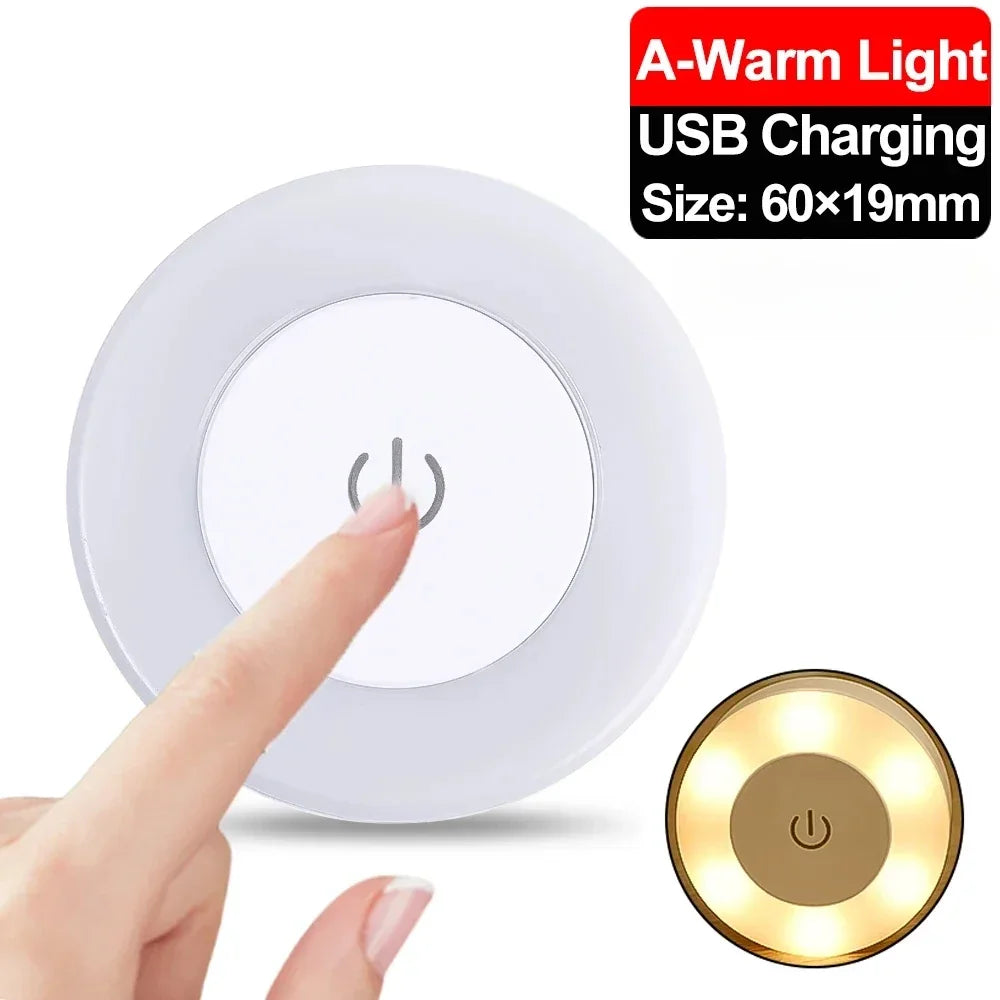 Portable LED Night Light | USB Rechargeable Touch Lamp for Bedroom