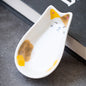 Japanese Ceramic Cat Incense Tray and Sauce Dish | Cute Animal Seasoning Plate for Kitchen