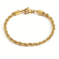Twisted Rope Chian Bracelet for Woman Hip Hop Punk Gold Color Stainless Steel Gold Color Necklace Fashion Jewelry Gift