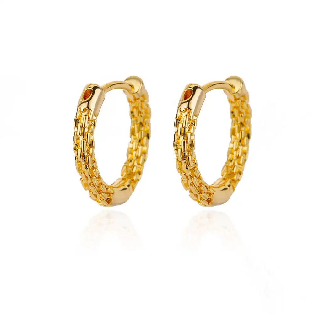 Vintage Round Stainless Steel Hoop Earrings For Women Gold Plated Earring 2023 Trending Statement Ear Jewelry Christmas Gift