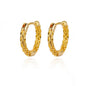 Vintage Round Stainless Steel Hoop Earrings For Women Gold Plated Earring 2023 Trending Statement Ear Jewelry Christmas Gift