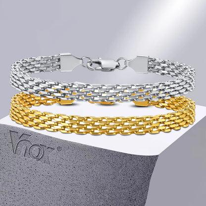 Stainless Steel Mesh Link Chain Bracelet | Unisex Italian Chain Jewelry Gift