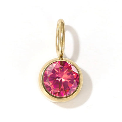 12 Color Birthstone Pendant Month Zirconia for Necklace Color Stone DIY Charms Accessories Birthday Gift Jewelry