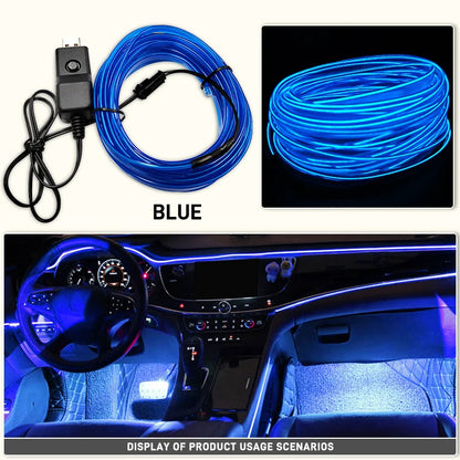 Car Interior EL Wire Neon Strips | Flexible LED Atmosphere Lamp
