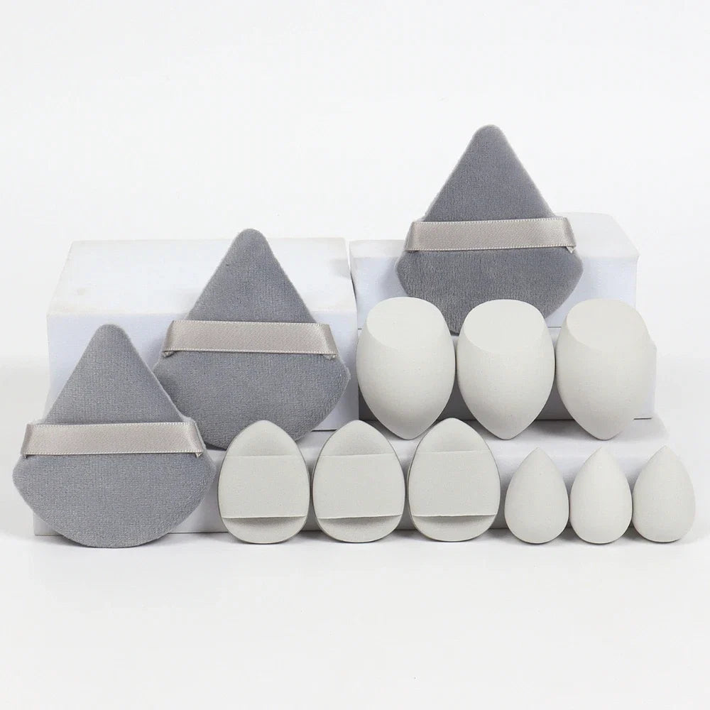 12pcs Makeup Sponge Set | Velvet Triangle Powder Puff for Foundation