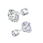 Stainless Steel Titanium Stud Earrings | 4 Color CZ Crystal Screw Back Earrings for Women