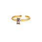Stainless Steel Birthstone Rings For Women Gold Color Zircon Birthstone Opening Ring Minimalist Christmas Birthday Jewelry Gift