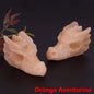 Dragon Head Statue Natural Gemstone - Orange Aventurine