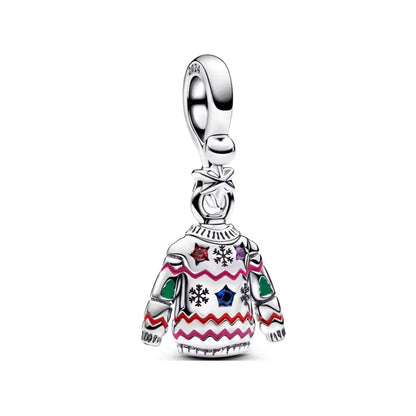 Hot Selling Christmas Santa 925 Silver Charm Bead Fit European Bracelet Bangles Women Necklace Jewelry