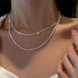 New Shiny Butterfly Necklace Ladies Exquisite Double Layer Clavicle Chain Necklace Jewelry for Ladies Gift