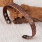1pcs Antique Copper Bracelet European And American Copper Vintage Simple Double Ring Pattern Magnet Energy Ring Bracelet Set