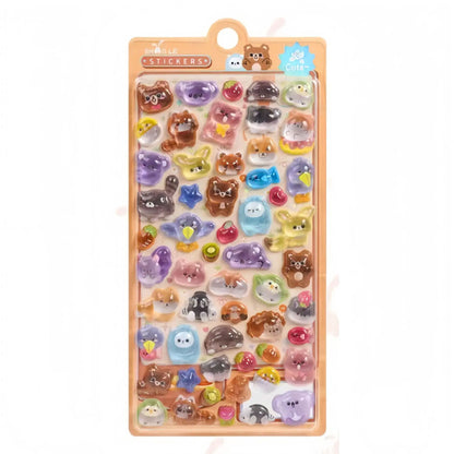 Japanese Anime Food Stamping Seal Fun | 3D Crystal Diamond Sticker Set for Kids