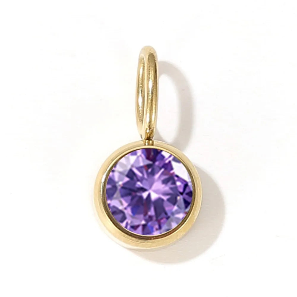 12 Color Birthstone Pendant Month Zirconia for Necklace Color Stone DIY Charms Accessories Birthday Gift Jewelry