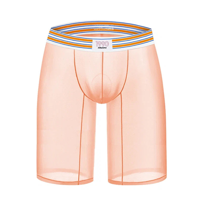 1/2/3PCS Men's Ice Silk Boxers Transparent Boxers 0.01 Ultra-thin Fabric See Through Underpants Seamless Underwear Boxer Shorts