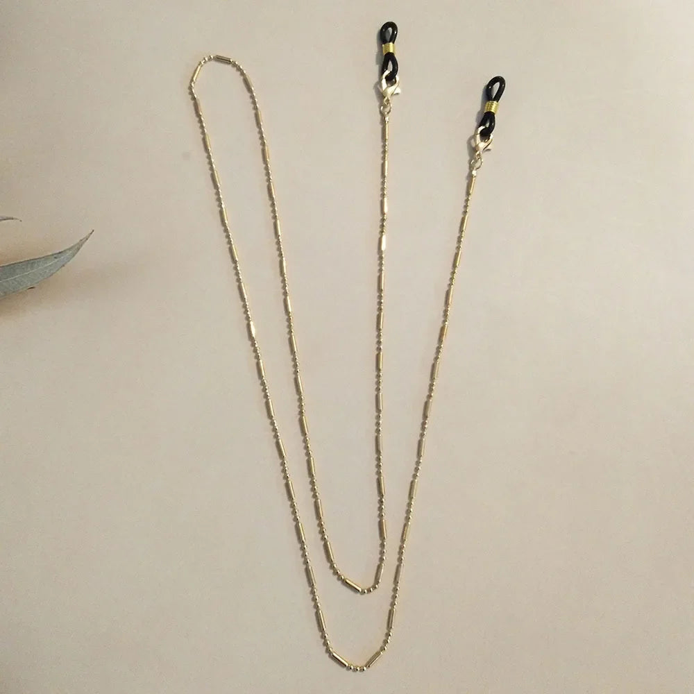 JWER Fashion Woman Sunglasses Chain Cylinder Bead Chain Anti-Falling Glasses Eyeglasses Cord Necklace Mask Chain for Women Gifts
