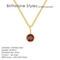 Birthstone Necklace for Woman Stainless Steel 12 Constellation DIY Colourful Zirconia Pendat Birthday Gift Jewelry Wholesale