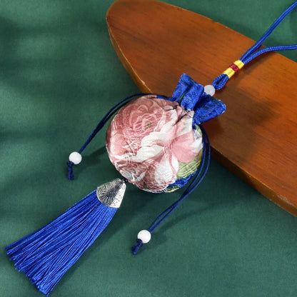 Chinese Style Embroidery Tassel Gift Pouch | Lotus Scented Sachet Bag